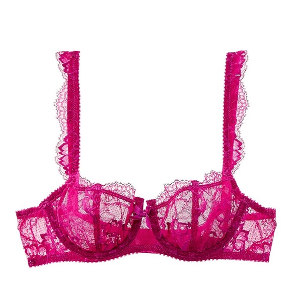 Journelle Isabel Lace Underwire Balconette Bra - NEW - 34B - Magenta - Picture 1 of 7